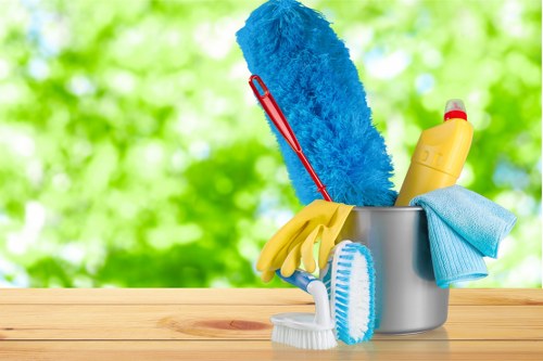 Cleaning professional preparing a service checklist before a booking