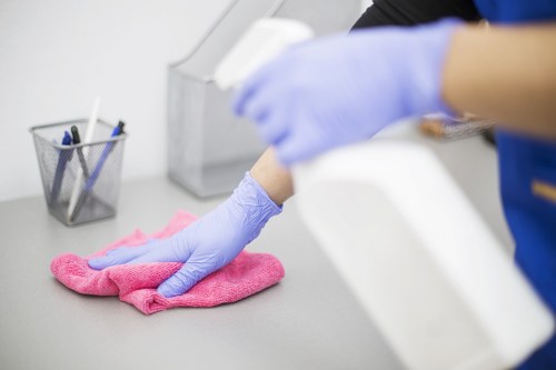 Professional Paddington cleaners starting a detailed cleaning service in a modern interior